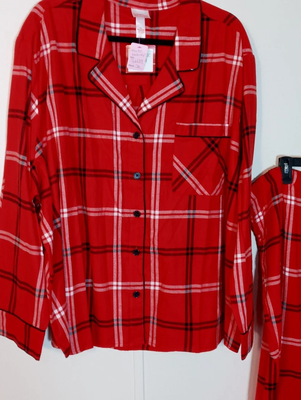 NWT Red Plaid Wondershop  Women's 3X Long Sleeve Pajama Set